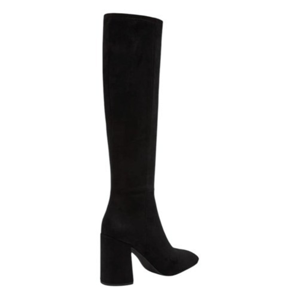 Steve Madden Seven Knee High Boot Black Suede Leather Block Heel 5 - Picture 4 of 10